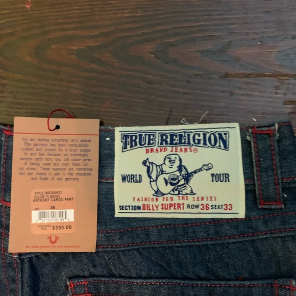 TRUE RELIGION JEANS W:36 BRAND NEW ORIGINALLY $350 - Picture 3 of 4